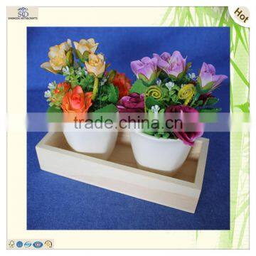 Customized Mini Solid Cuboid Pine Wooden Pallet Coaster Tray photo-6