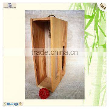 Round Hole Cutting Slid Front Wood Wine Suitcase photo-6