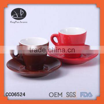 cappuccino cups and saucers,ceramic cup and saucer with logo,Porcelain set for espresso