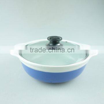 Color Glazed Ceramic Soup Tureen /cooking Tureen With Glass Lid in Stock photo-5