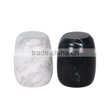 2016 hot sale marble decors matte black candle jar for soy wax