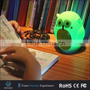 china supplier silicone night light new product animal kid owl lamp