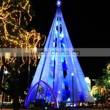 Home and outdoor garden edging decoration 2m to 16m or 6.5ft to 53ft Height artificial large 3d LED Christmas Tree E06 3010