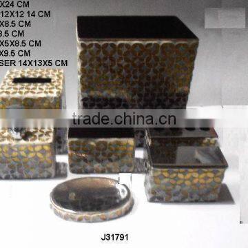 Mosaic of Glass on Steel Bathroom Set