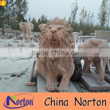 Life size outdoor handcarved stone lion statue for sale NTBM-L383A