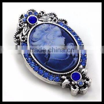 Custom noble lady relief statue resin blue cameo