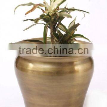 office decor metal shiny planters pots