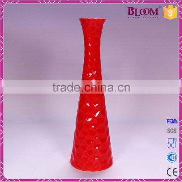 Red Glazed Ceramic Tall Vases for Wedding Centerpieces photo-2