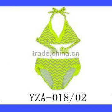 Wholesale Cheap Adult Women Swimsuit Blue White Stripe Bikini Set photo-6