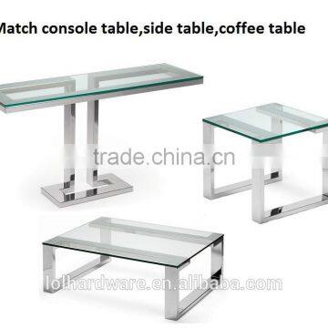 Bronze Stainless Steel Base Glass Coffee Table photo-5