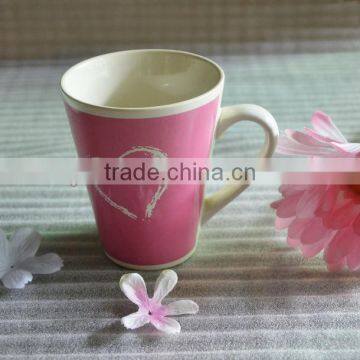 valentine pink ceramic coffee mug