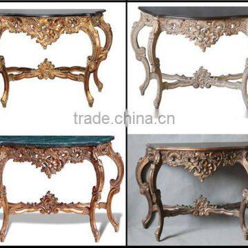 Elegant Antique Silver Console Table for Living Room photo-2