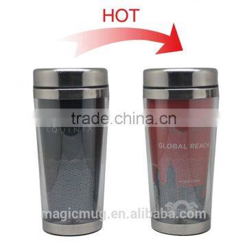 Magic Heat Sensitive Double Layer Stainless Steel Thermal Mug Cup photo-3