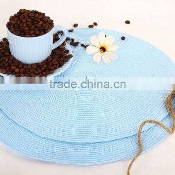 woven table mats/Round PP tablemats/placemat, bright blue color