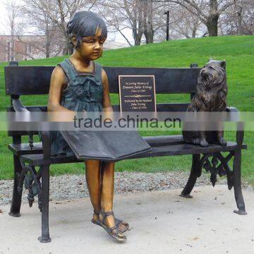 bronze casting foundry metal craft bronze girl reading statue