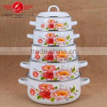 Enamel Polished Bulged Cooking Pot Enamel Casserole Set Stew Pot Enamel Ceramic Soup Pot photo-2