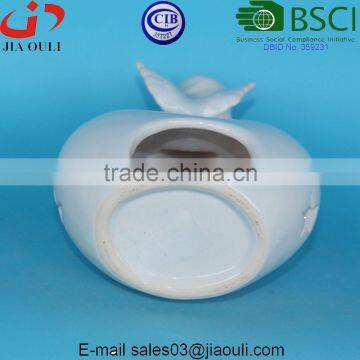 Glazed White Ceramic Angel Lantern, Decorative Terracotta Garden Angel photo-5