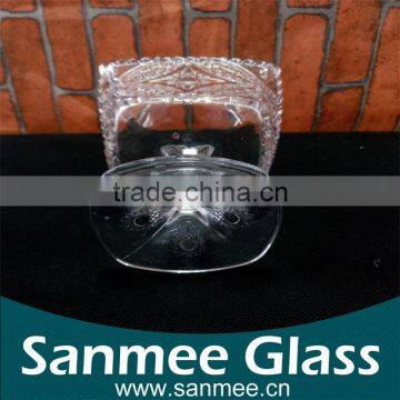 Middle Size Square Shape Ice Cream Glass Cup photo-3