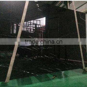 Polished Black Marquina Marble Tile