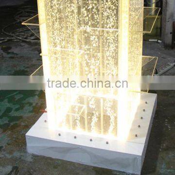 Lighted Water Bubble Acrylic Jewelry Display Case Showcase Decoration