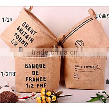 waterproof wholesale manufacturer green jute and include 4 design mixed Multi-function debris sundries basket