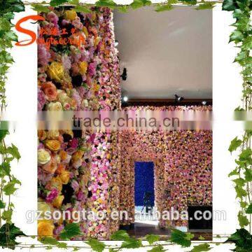Man-made Artificial Flower Wall Party Decora Tive Artificial Flowers Walls New Design Customized Artificial Flower Wall photo-5