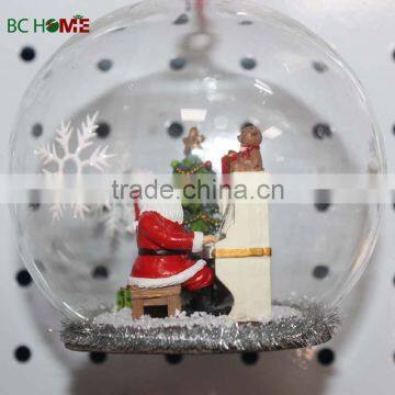 2015 christmas resin figurine inside christmas clear glass ball