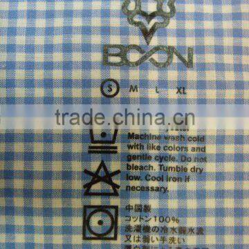 Tagless fabric Main Care label Iron-on Heat Transfer label Printing Garment Apparel Clothes