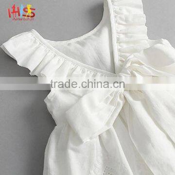 Latest New Model Children Frocks Designs 2016 White Crochet Lace Girl Dress photo-3