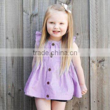 2017 new design Hot sale summer dress wholesale purple cotton clothing boutique custom kids baby 3-5 year old girl dress