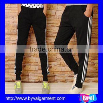 Fashion couple sport pants custom 100%cotton casual pants for unisex wholesale