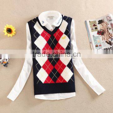 Child Sweater as School V-neck Uniformv Pullover Sweater photo-2