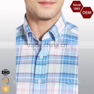 OEM High Quality Cotton Check Casual Mens Plaid Shirt photo-4