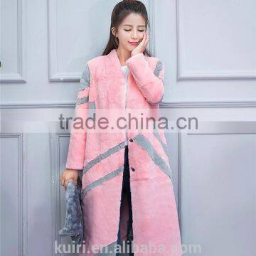 2016 Winter 100% Real Rex Rabbit Fur Coat Women's Genuine Rex Rabbit Fur Coat Long Style Fashion photo-4