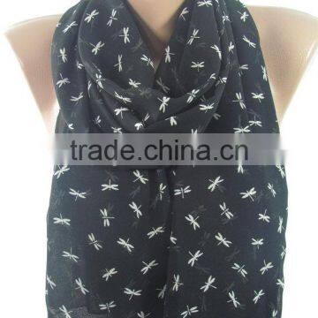 Dragonfly Scarf Black Scarf Shawl Infinity Scarf Animal Scarf Winter Women Fashion Accessories Valentine Gift For Her Girlfriend photo-6