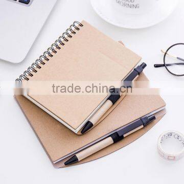 Hardcover Spiral Binding Planner With Pen Holder Kraft Cover Notebook Custom photo-5