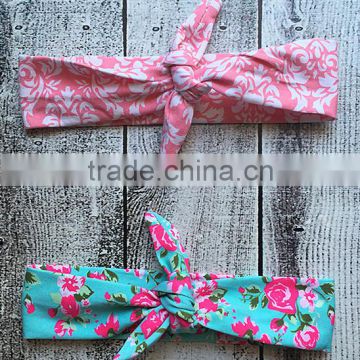 Fashionable Headband Set For Baby Girl Pink And Blue Floral Tie Headband Set Infant Girls Ornament NP-A-HA905-20