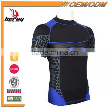 Ultra Elastic Mens Short Sleeve Shirt Cycling Apparel Skinsuit with Custom Available