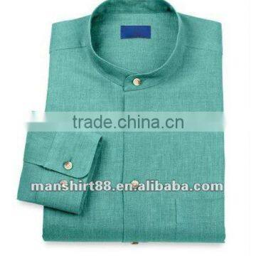 2016 Latest Style Men 100% Linen Band Collar Long Sleeve Sport Casual Shirt photo-6