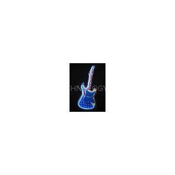Indoor Live Music Cowboy Neon Guitar Clock Signs For Coffee Bars