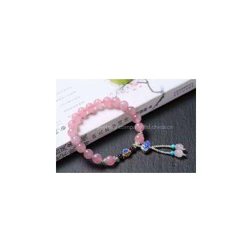 Neffly Jewelry Nature Rose Quartz Bracelet With S925 Silver Bluing Accessories.8 mm photo-2
