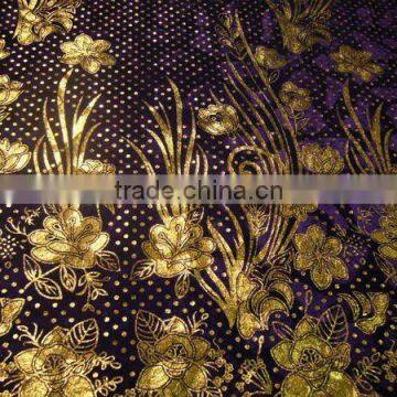 New design 100%Polyester Bronzed Dense Fabric,mesh fabric,gold stamp