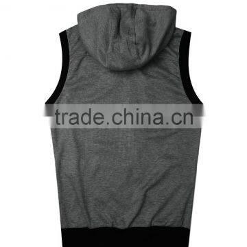 Bulk Order OEM Services Custom Sleeveless Wholesale Cotton Hoodie Sweatshirt Zip Coat photo-4