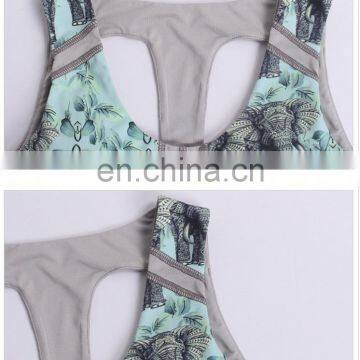 Latest New Woman Yoga With Net Yarn Clothing Wholesale Sports Bra Top With Support Inner Bra and Elastic Fabric photo-2