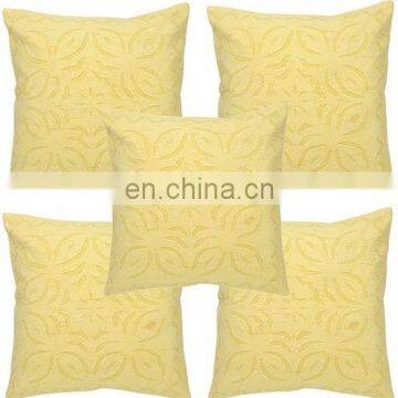 Yellow Cut Work Cushion Covers