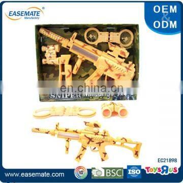 Educational plastic military army play set toys gun for kids