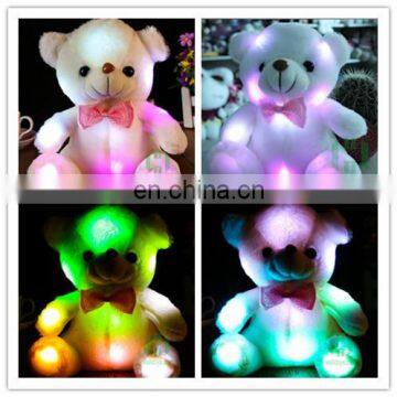 HI CE led bear plush toy for kids with colorful light,bear stuffed doll for christmas festival