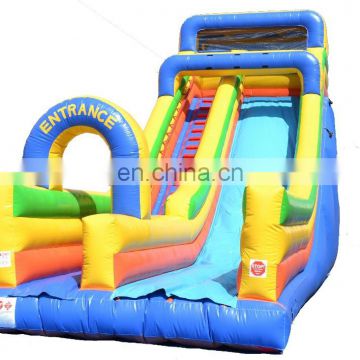 HI giant two slides with arch, colorful inflatable slide for adults