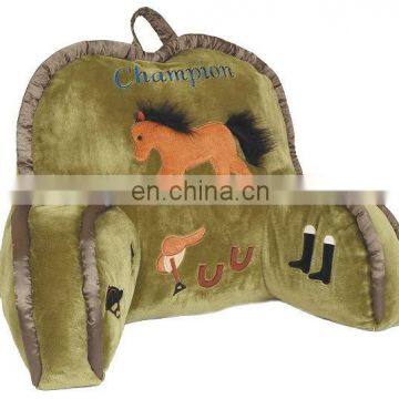 High quality army green embroidering custom dedign arts back cushion