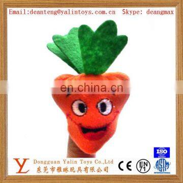 Various plush vegetable shape carrot finger puppets toy for education